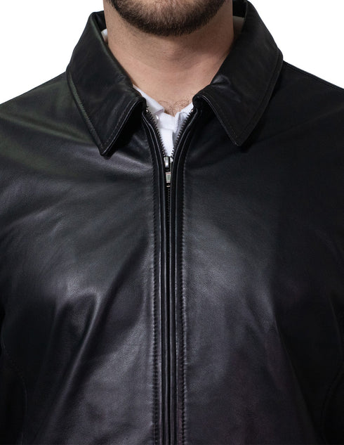 Chamarra Versátil Perry Ellis para Caballero en Piel color Negro.